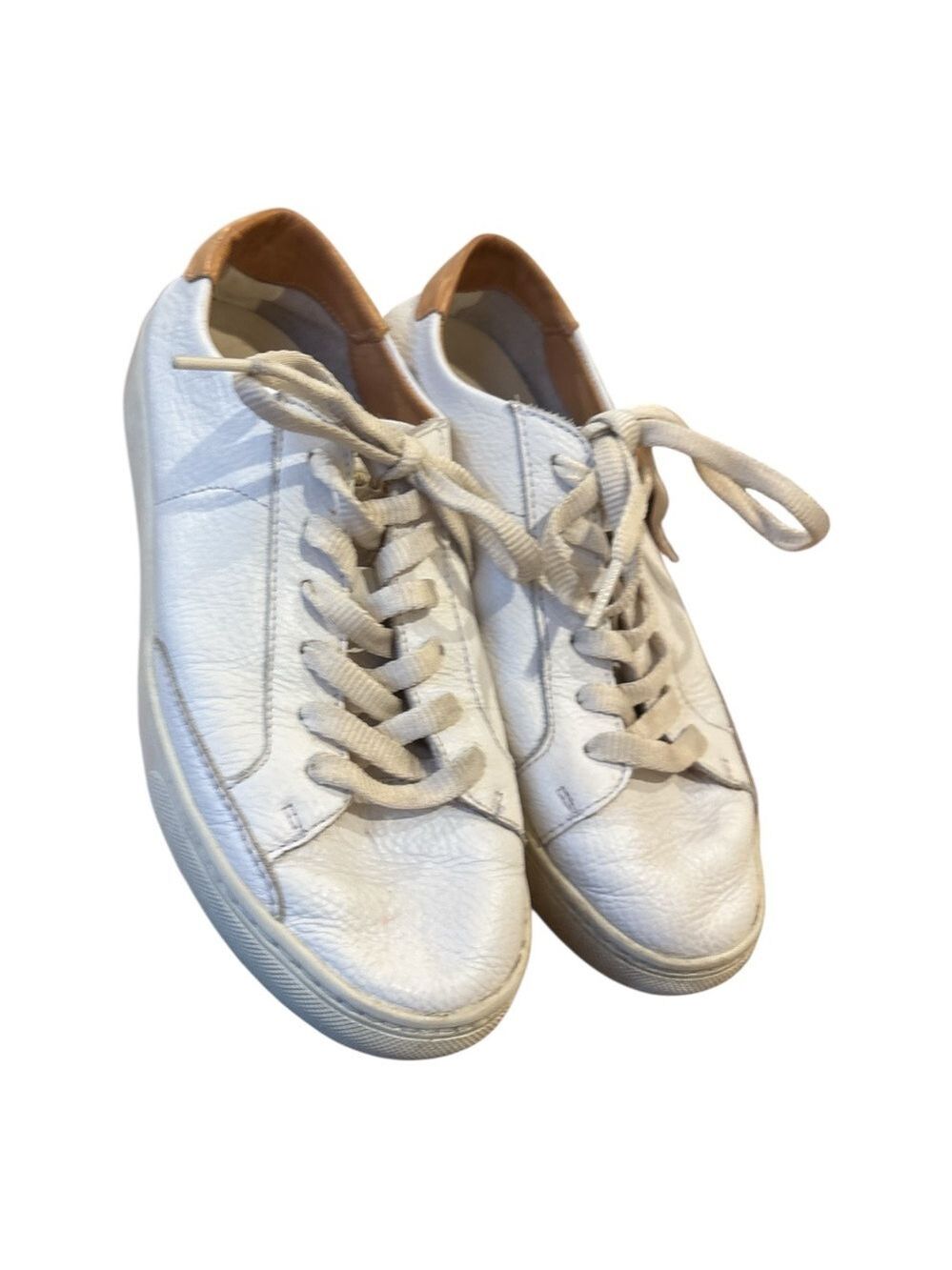 VTG SOLUDOS IBIZA LEATHER WHITE & TAN SNEAKERS FAIR CONDITION ATHLETIC SZ 8